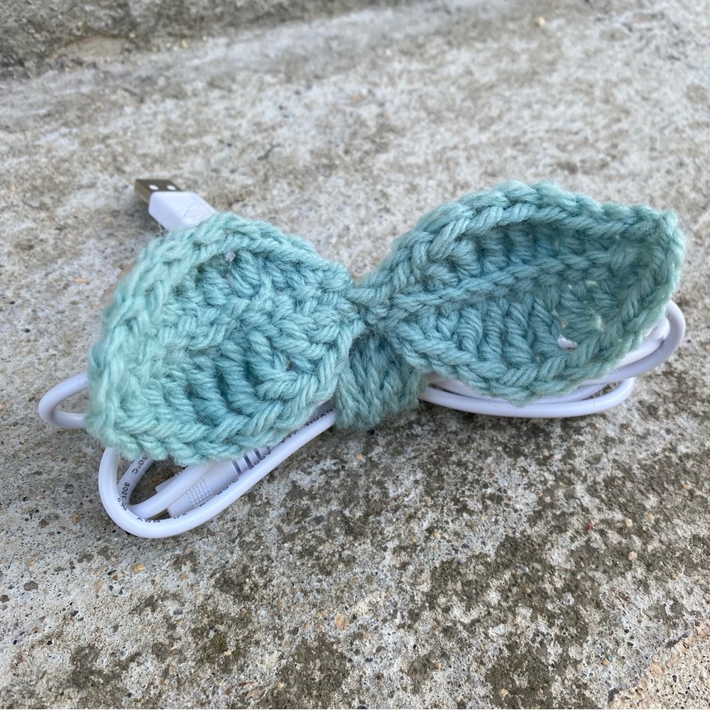 Crochet Leaf Cord Catcher